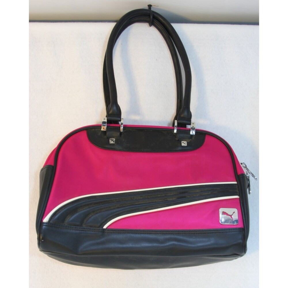 Puma Grip Womens Black Pink Shoulder Hand Bag Top Handle Travel Casual